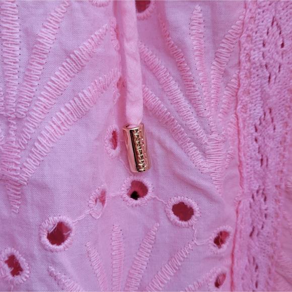 Melissa Odabash Ashley embroidered cotton kaftan Rose Pink size Large - Picture 6 of 9